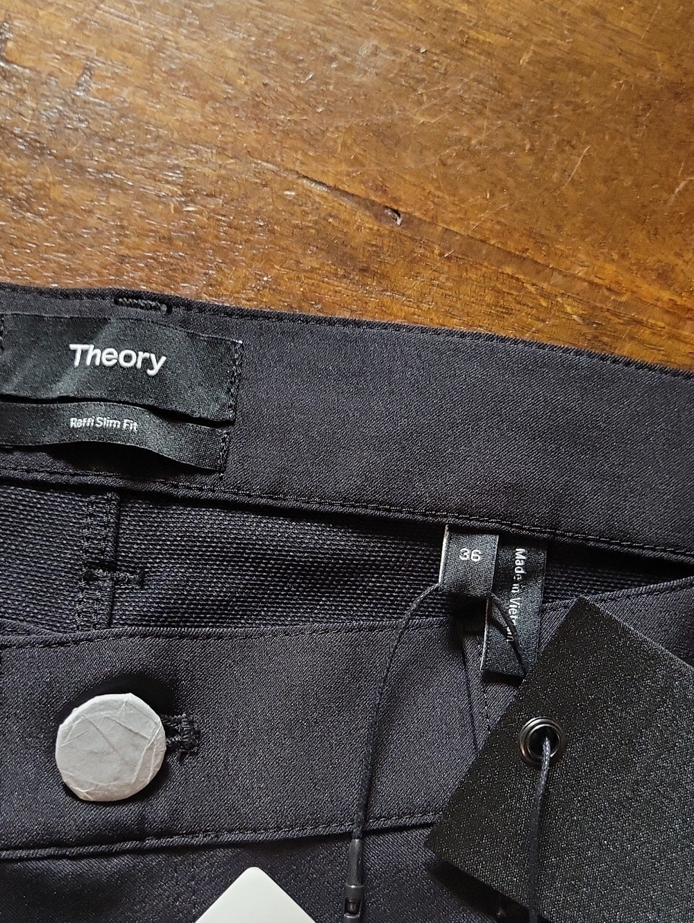 NWT Theory Men's Raffi Slim Fit 5 Pocket Pant in Neoteric Twill Black 36 - Picture 5 of 8
